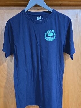 Men's Navy Short Sleeve Tee with Teal Emblem